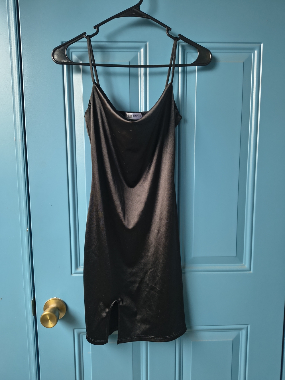 Satin Black Slip Romper with Adjustable Spaghetti Straps